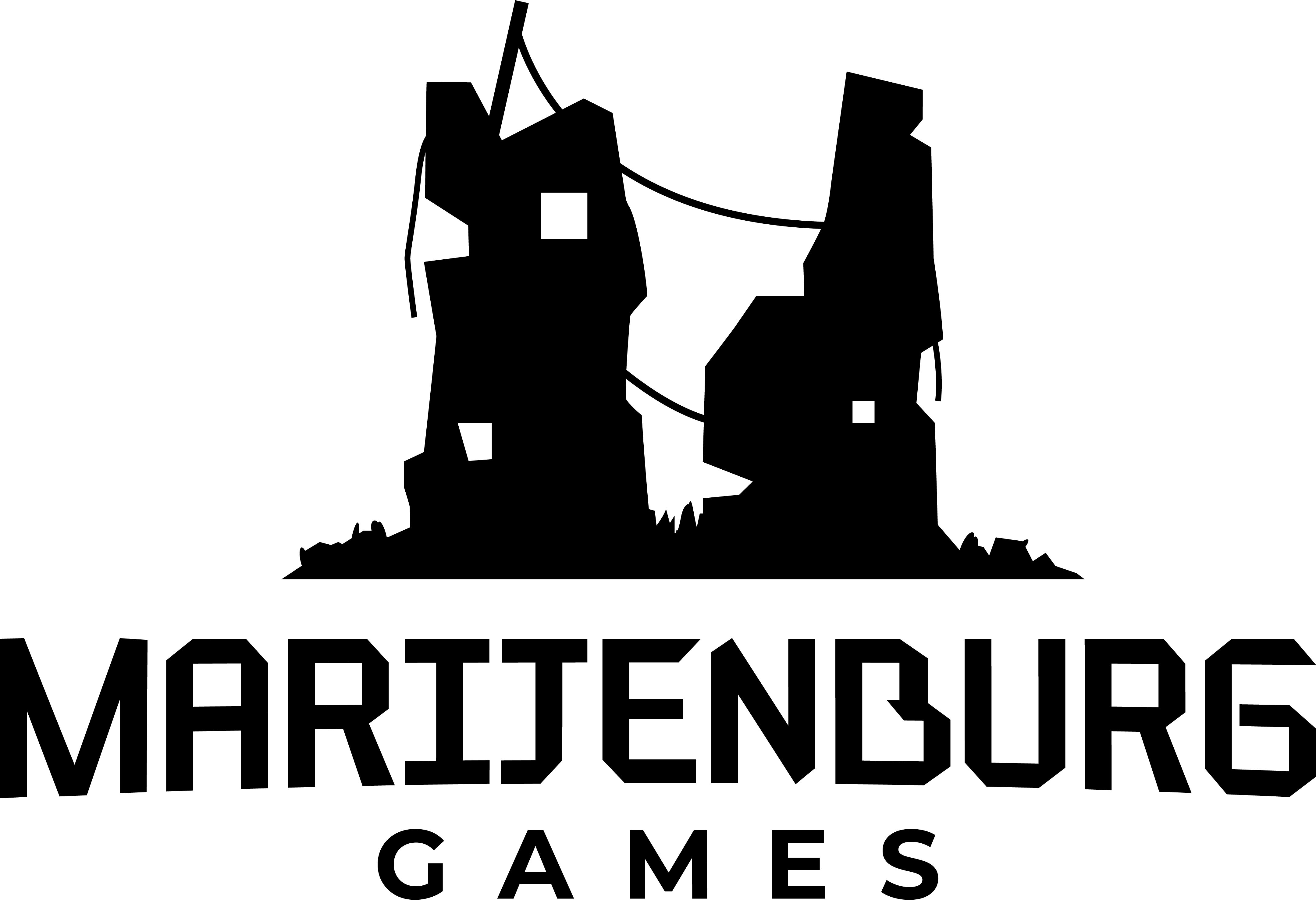 Marijenburg Games logo — stacked, black